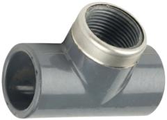 FIP T-kus závitový 90° 40 x 1 1/4" F x 40 + kovový krúžok , PN16